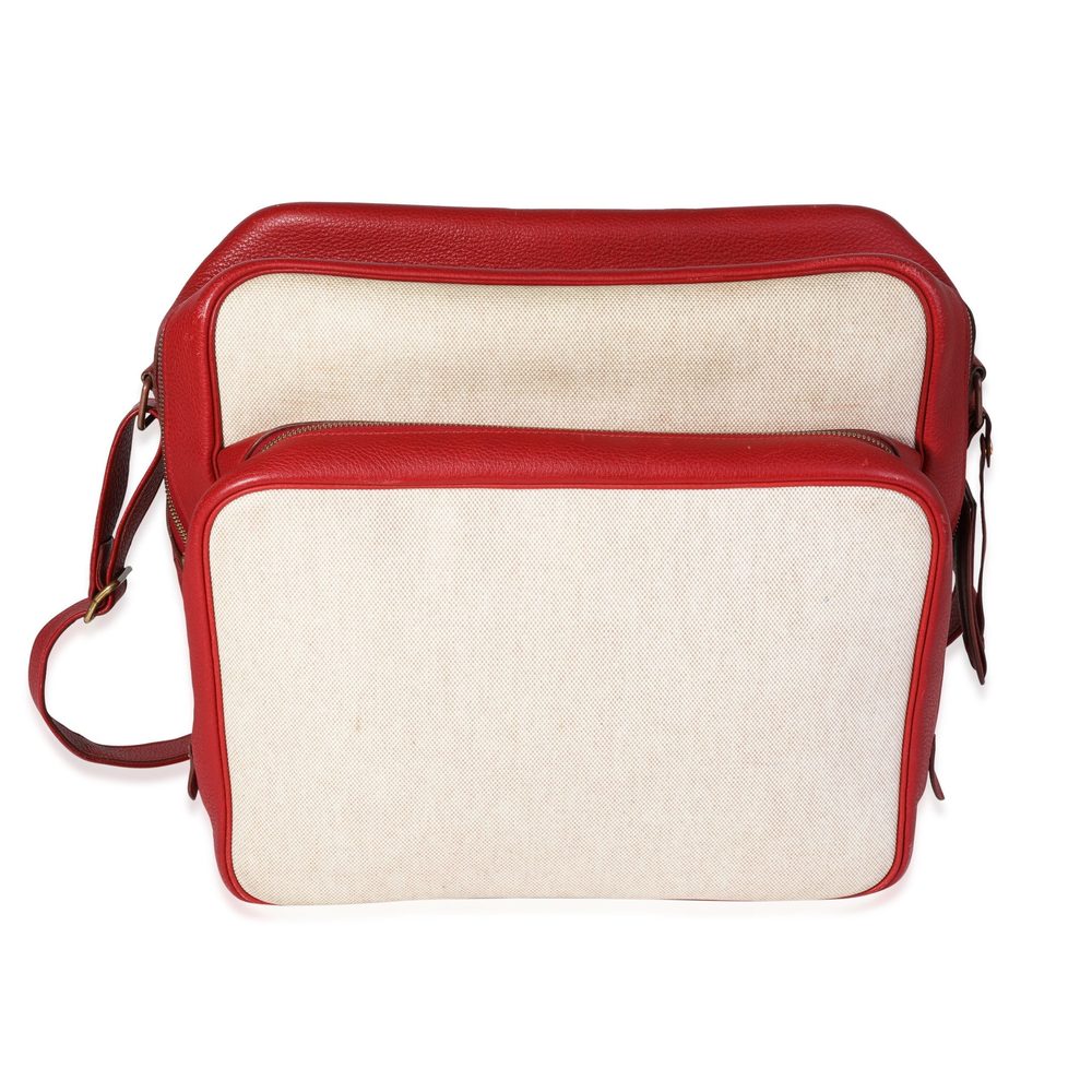 Hermès Rouge Garnace Clèmence & Toile Helena Bag